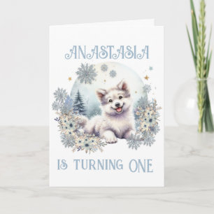 Personalisierter Birthday Winter Waldwolf Einladung
