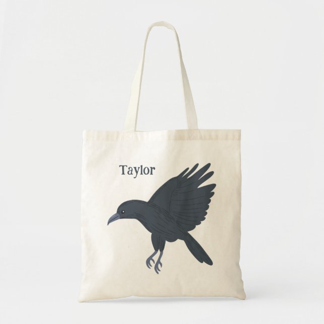 Personalisierter Black Crow Bird Tragetasche (Vorne)