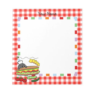 Personalisierter Black Labrador Bäckerei Cartoon Notizblock