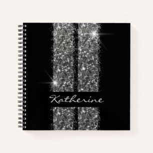 Personalisierter Black Silver Car Racing Enthusias Notizbuch