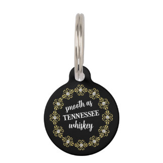 Personalisierter Black Whiskey Haustiermarke