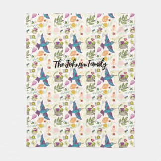 Personalisierter Blanket-Gift-Vogel und Sukkulture Fleecedecke