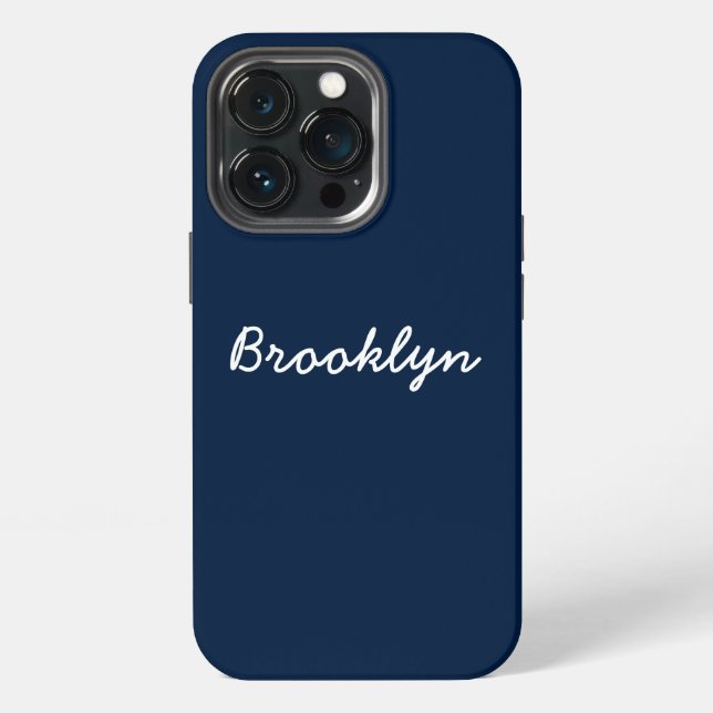 Personalisierter, blau-weißer Skriptname iPhone Hülle (Hinten)
