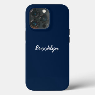 Personalisierter, blau-weißer Skriptname iPhone 13 Pro Hülle