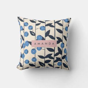 Personalisierter Blaubeerenreben Natur Kissen