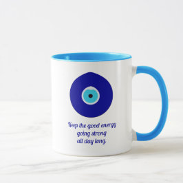 Personalisierter Blaue Böse Augapfel Amulett Tasse