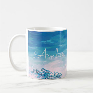 Personalisierter Blaue-Ozean-Strand Kaffeetasse