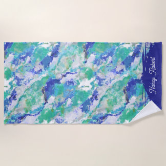 Personalisierter blauer Achat Naturstein Strandtuch