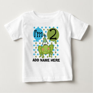 Personalisierter blauer Frosch-2. Baby T-shirt