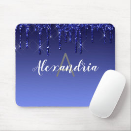 Personalisierter blauer Glitzer Mousepad