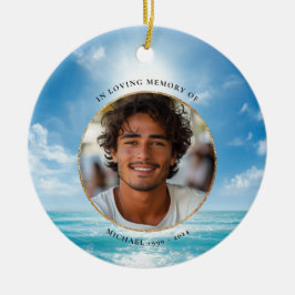 Personalisierter blauer Himmel Gedenk-Schmuck Keramik Ornament