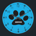 Personalisierter Blauer Hund Große Wanduhr<br><div class="desc">Eine personalisierte blaue Hundeschlittenuhr,  die Sie einfach auf den Pfotendruck setzen können. Diese personalisierte Hundsuhr würde einem Hundefreund ein großartiges Geschenk machen.</div>