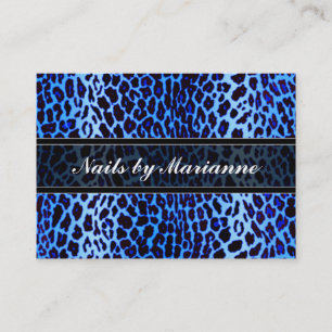 Personalisierter blauer Leopard-Tierdruck Visitenkarte