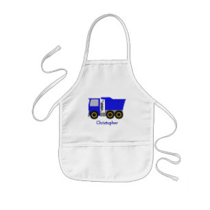 Personalisierter Blauer LKW Kinderschürze