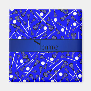 Personalisierter blauer Namenslacrosse Magnet