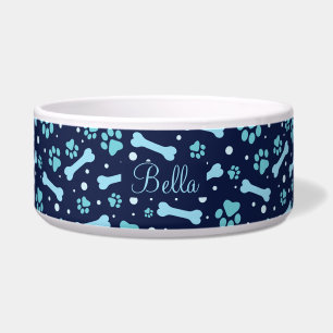 Personalisierter blauer Pfeifenddog Napf