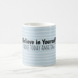 Personalisierter blauer Streifen Name Kaffeetasse