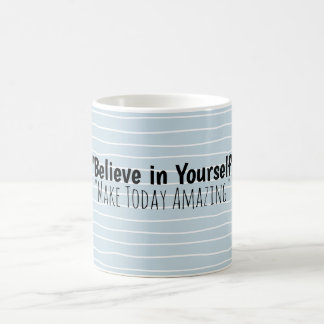 Personalisierter blauer Streifen Name Kaffeetasse 