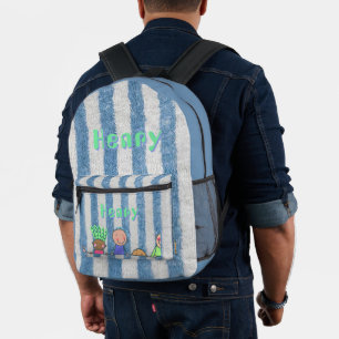 Personalisierter blauer Streifen-Schulbedarf Bedruckter Rucksack