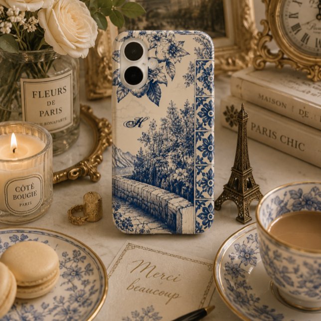 Personalisierter blauer Toile-Garten Case-Mate iPhone Hülle (Von Creator hochgeladen)