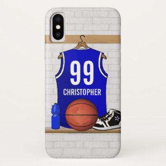 Personalisierter blauer und weißer Basketball Case-Mate iPhone Hülle