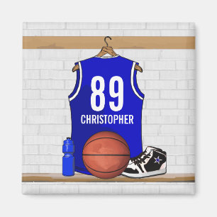 Personalisierter blauer und weißer Basketball Magnet