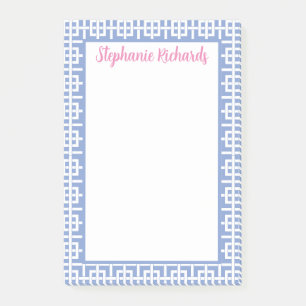 Personalisierter blauer und weißer griechischer Sc Post-it Klebezettel