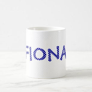 Personalisierter blauer und weißer Punkte-Mug Tasse