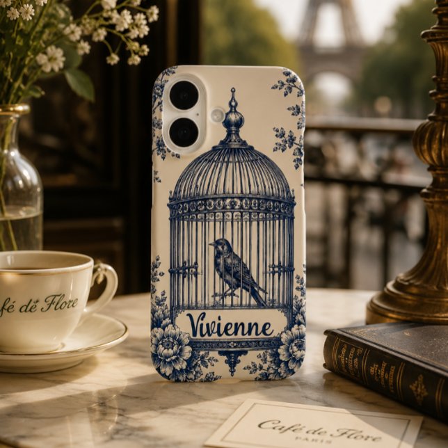 Personalisierter blauer Vogelkäfig-Toile Case-Mate iPhone Hülle (Von Creator hochgeladen)