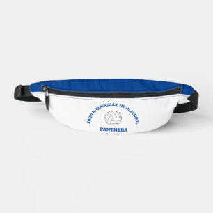 Personalisierter blauer Volleyballspieler der High Bauchtasche