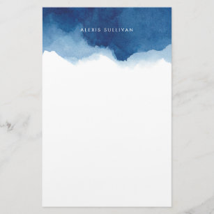 Personalisierter Blauer Wasserfarbensplash Briefpapier