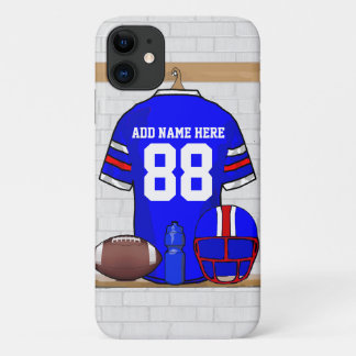 Personalisierter blauer weißer roter Fußball Case-Mate iPhone Hülle