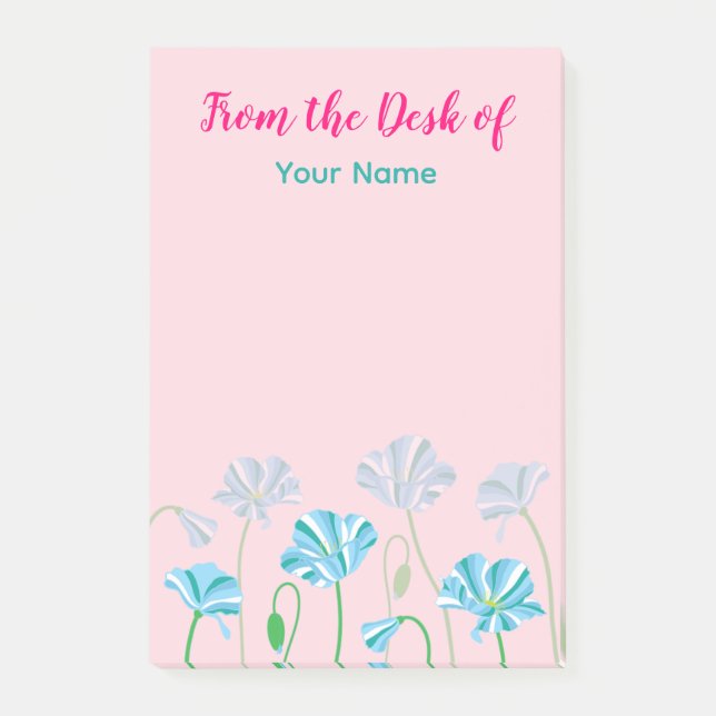 Personalisierter Blaumohn Post-it Klebezettel (Vorderseite)