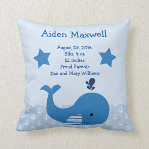Personalisierter Blauwal Nautical Pillow Kissen