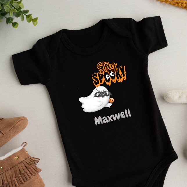 Personalisierter Bleibe Kinderanzug Baby Strampler (Personalized Stay Spooky Baby Bodysuit)