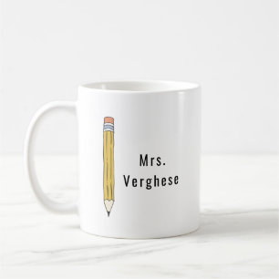 Personalisierter Bleistift-Lehrer Kaffee Kaffeetasse