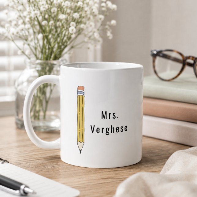 Personalisierter Bleistift-Lehrer-Kaffee Kaffeetasse (Personalized Pencil Teachers Coffee Mug)