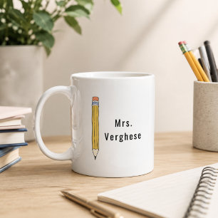 Personalisierter Bleistift-Lehrer-Kaffee Kaffeetasse