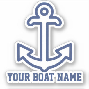 Personalisierter Blue Anchor Boat Decal Sticker