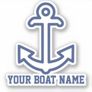 Personalisierter Blue Anchor Boat Decal Sticker