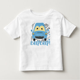 Personalisierter Blue Car Beep Beep Kleinkind T - Kleinkind T-shirt