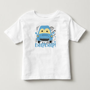 Personalisierter Blue Car Beep Beep Kleinkind T -  T-shirt