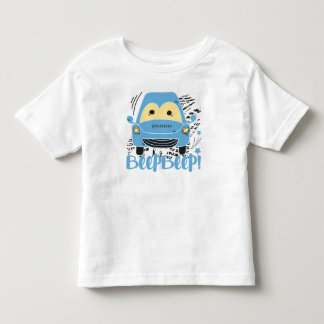Personalisierter Blue Car Beep Beep Kleinkind T - T-shirt
