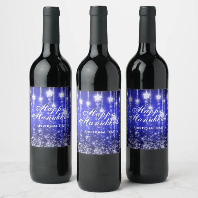Personalisierter Blue Fallstars Urlaub Weinetikett (Flaschen)