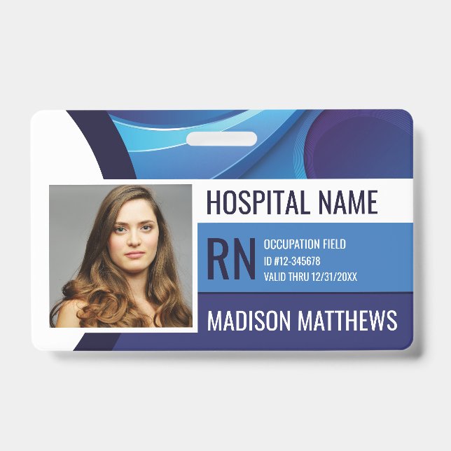 Personalisierter Blue Medical Mitarbeiter Ausweis (Vorderseite)