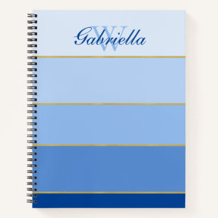 Personalisierter Blue Ombre Color Block-Planer Notizbuch