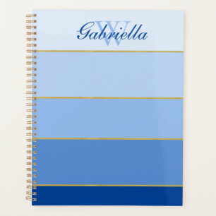 Personalisierter Blue Ombre Color Block-Planer Planer