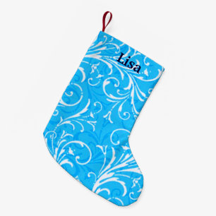 Personalisierter Blue Ornamental Strumpf Kleiner Weihnachtsstrumpf