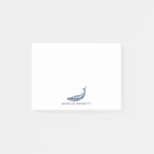 Personalisierter Blue Whale Post It Notes Post-it Klebezettel