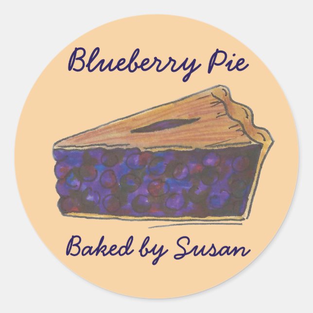 Personalisierter Blueberry Pie Slice mit Aufkleber (Vorderseite)